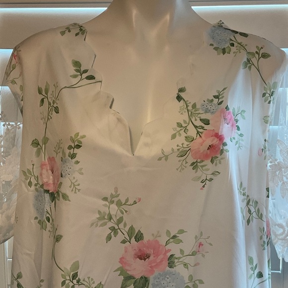 SHEIN White and Pink Floral Midi Dress - Picture 2 of 9